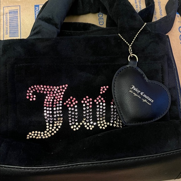 Juicy Couture Handbags - FOR MABU Juicy Couture Black Velvet Tote Bag and two bath bomb